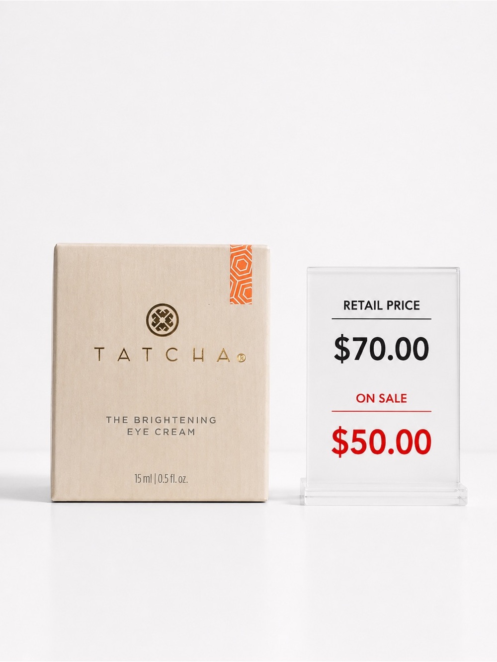 Tatcha The Brightening Eye Cream - Beige with Orange Accent